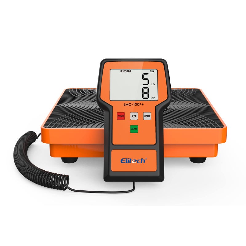 Elitech Refrigerant Scale 110 Lbs â€“ High Precision HVAC Freon Scale with LB+OZ Dual-Unit Display, Electronic Charging Weight Scale with Carry Case, LMC-100F+ - Image 1